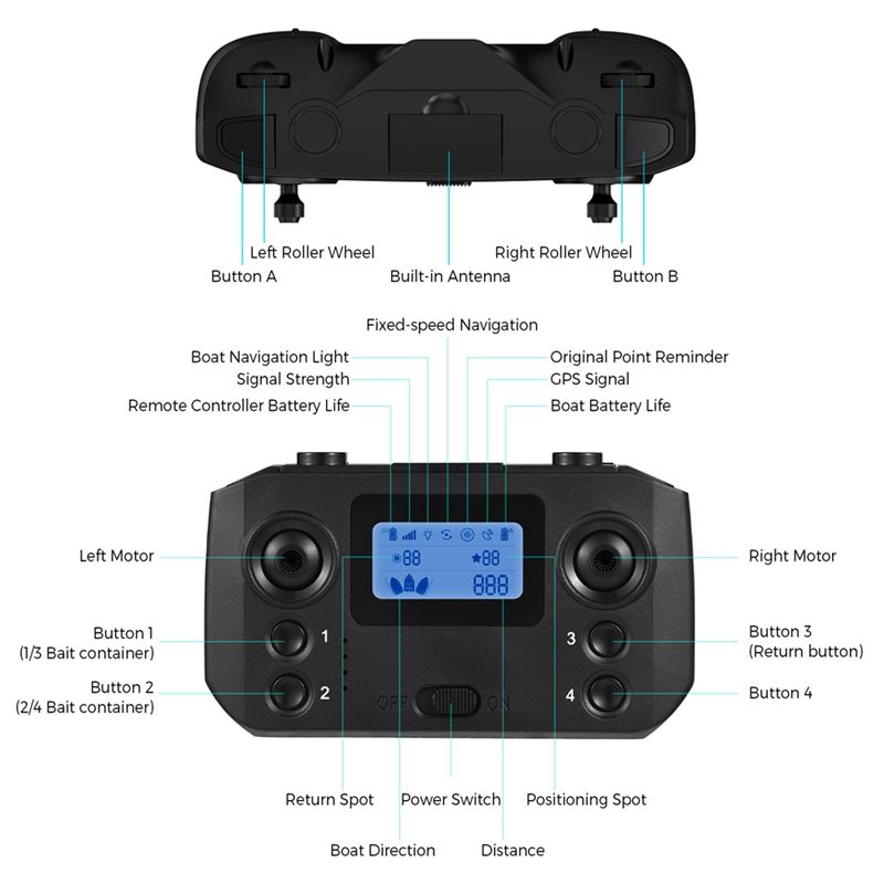 ABKQ-Fishing Bait Boat Remote  - Fishing Gps avis et prix