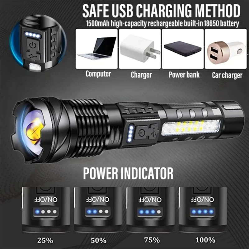 Powerful LED Flashlight Rechar - Fishing Light avis et prix