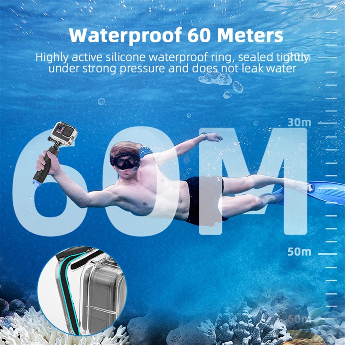 M05K 60M Waterproof Case for G - Underwater Camera avis et prix