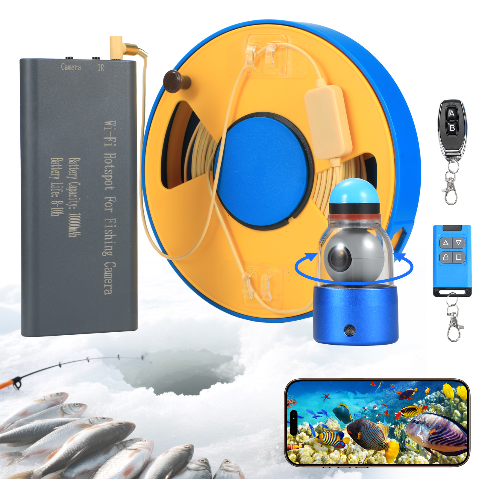 WIFI 360° Underwater Fishing C - Fish Finder Cable avis et prix