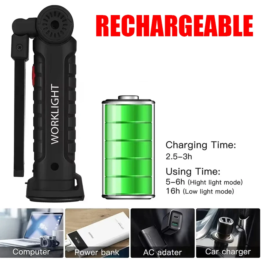 Rechargeable Magnetic Work Lig - Fishing Light avis et prix