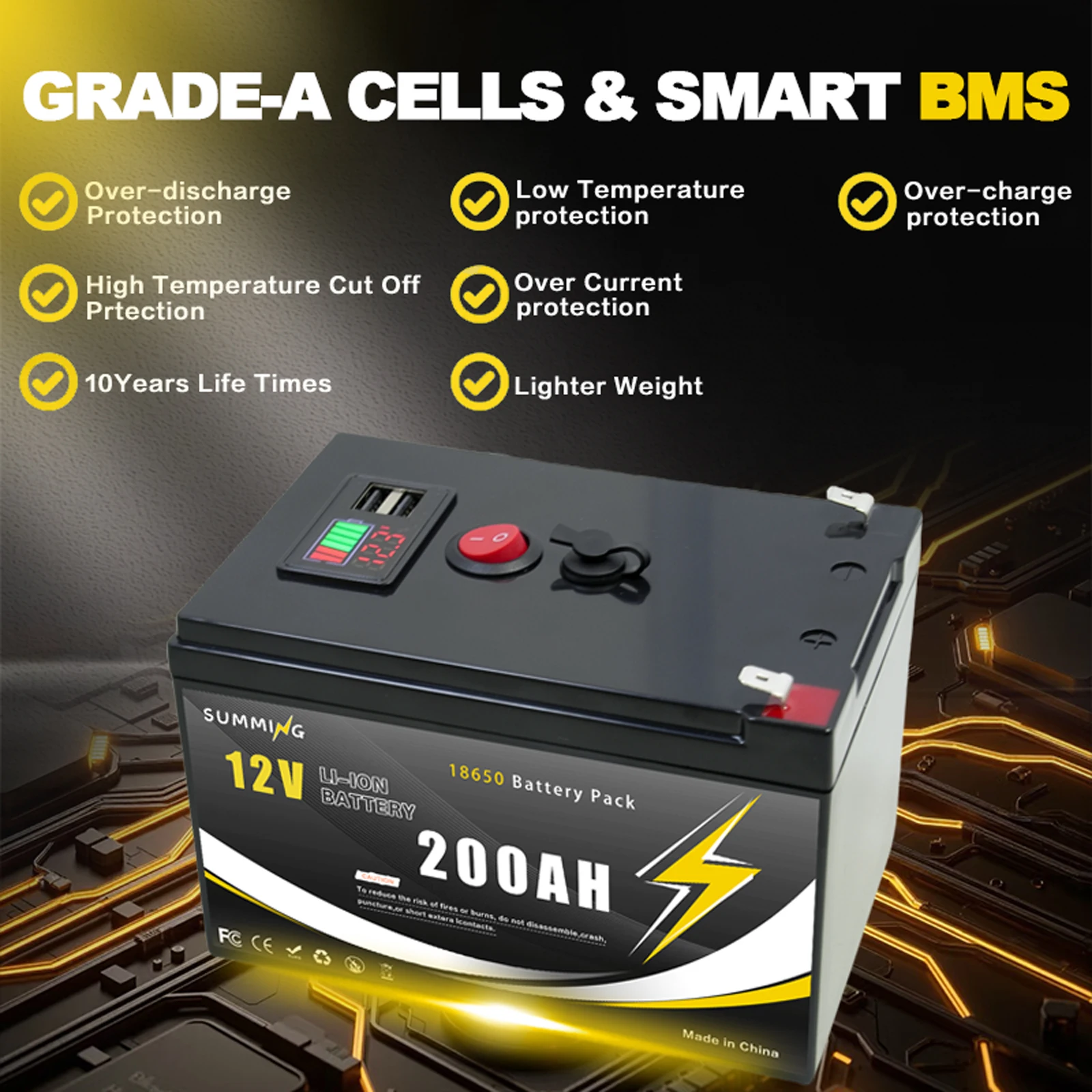 12V 200Ah Lithium  LiFeP04 Bat - Fish Finder Charger avis et prix