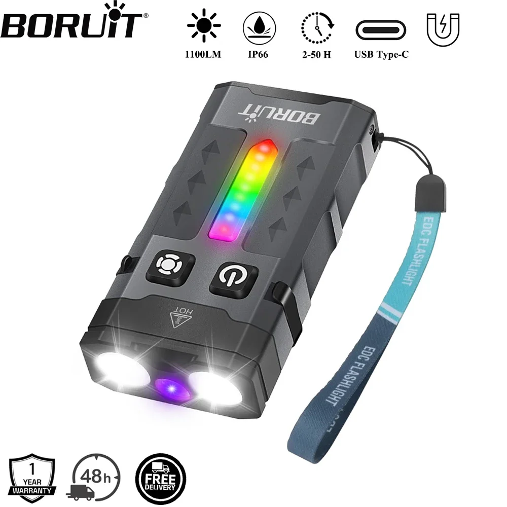 BORUiT EV20 1100LM EDC UV Keyc - Fishing Light avis et prix