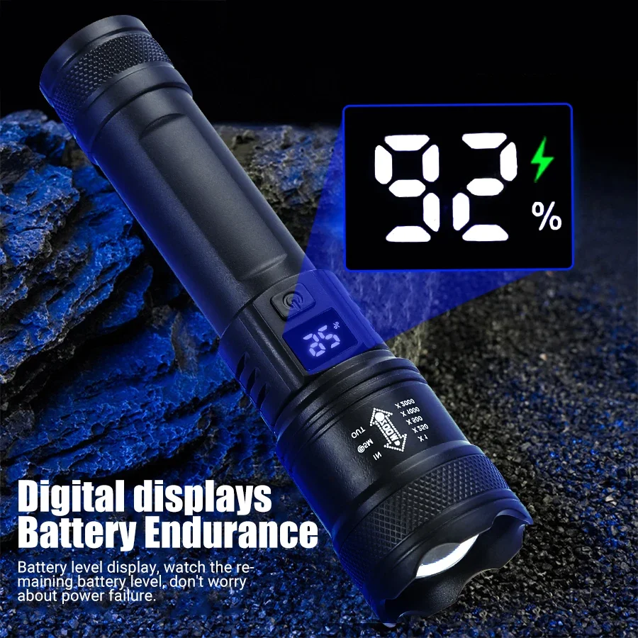 9900LM Powerful LED Flashlight - Fish Finder Battery avis et prix