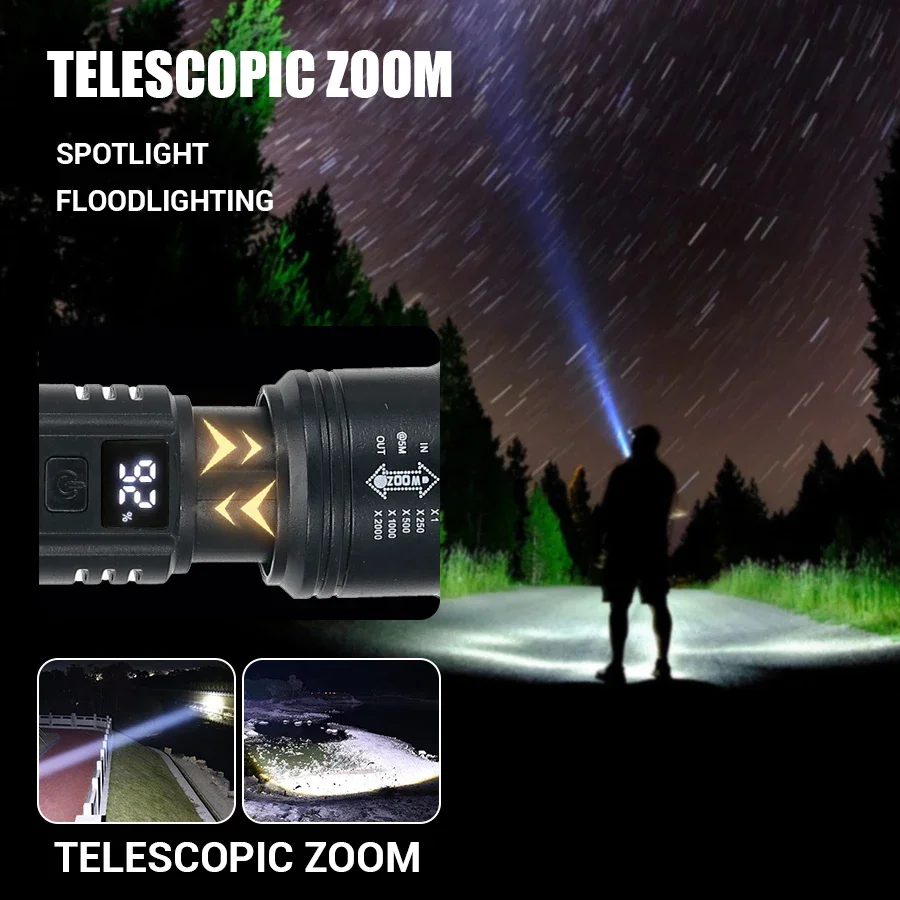 9900LM Powerful LED Flashlight - Fish Finder Battery avis et prix