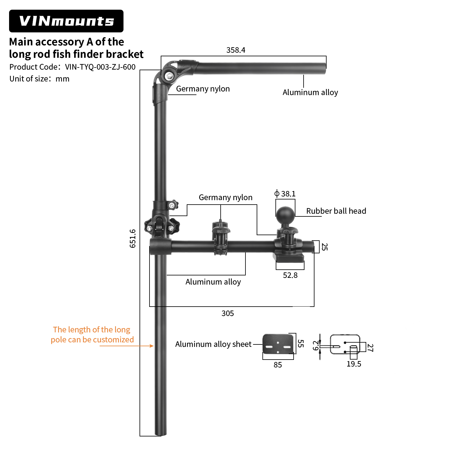 VIN Mounts Universal Sonar Fis - Fish Finder avis et prix