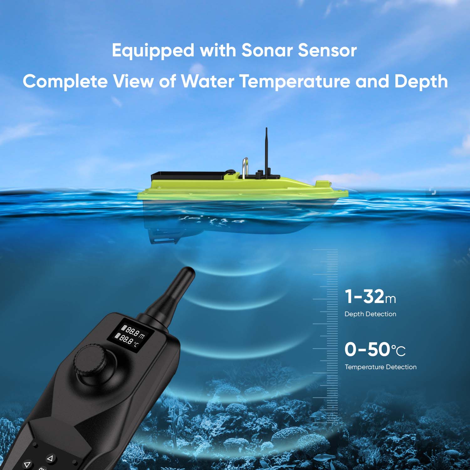 D36 RC Fishing Bait Boat with  - Fishing Depth Finder avis et prix